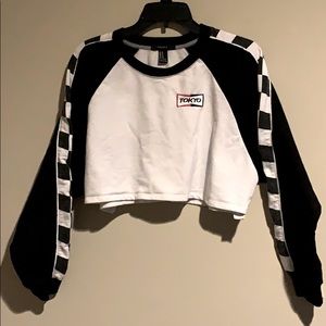 Black & White checkered crop top